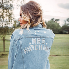 Load image into Gallery viewer, Under The Stars &#39;Mrs&#39; Customised Denim Jacket
